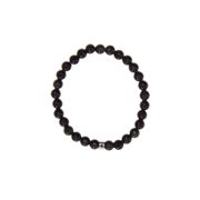 Bracelet obsidienne noire perles rondes 6mm