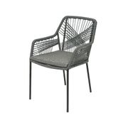 Chaise de jardin empilable en résine tressée grise - Seville