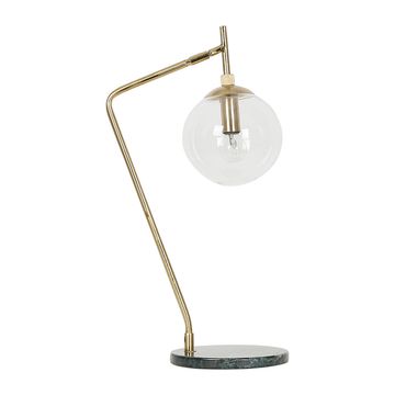 Lampe design en fer doré marbre vert foncé et verre - courba