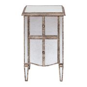 Table de chevet baroque en bois et miroir 2 tiroirs - Bois miroir