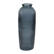Vase en verre recyclé sablé bleu gris d25xh72cm - Aheli