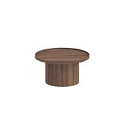 Table basse ronde placage noyer d80xH35cm - Plasma