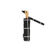 Parapluie compact manche tête de canard à carreaux noir