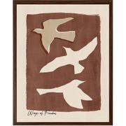 Affiche encadrée Colombe en pin marron 43x53cm