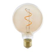 Ampoule LED globe filament spirale ambre E27 4W