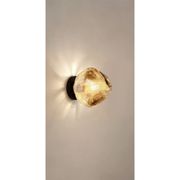 Applique en fer et verre argenté et noir h15cm E27 - Funny