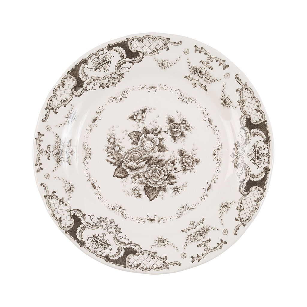 Assiette à dessert en faïence gris d20cm - clothilde