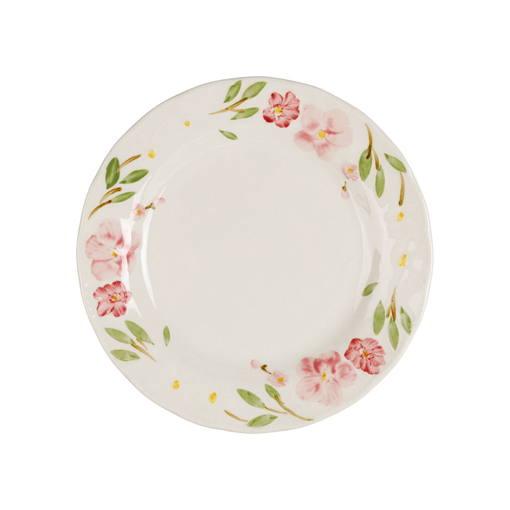 Assiette à dessert en faïence rose d19cm - Blandine