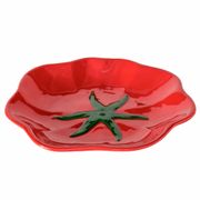 Assiette à dessert tomate en céramique rouge d19cm