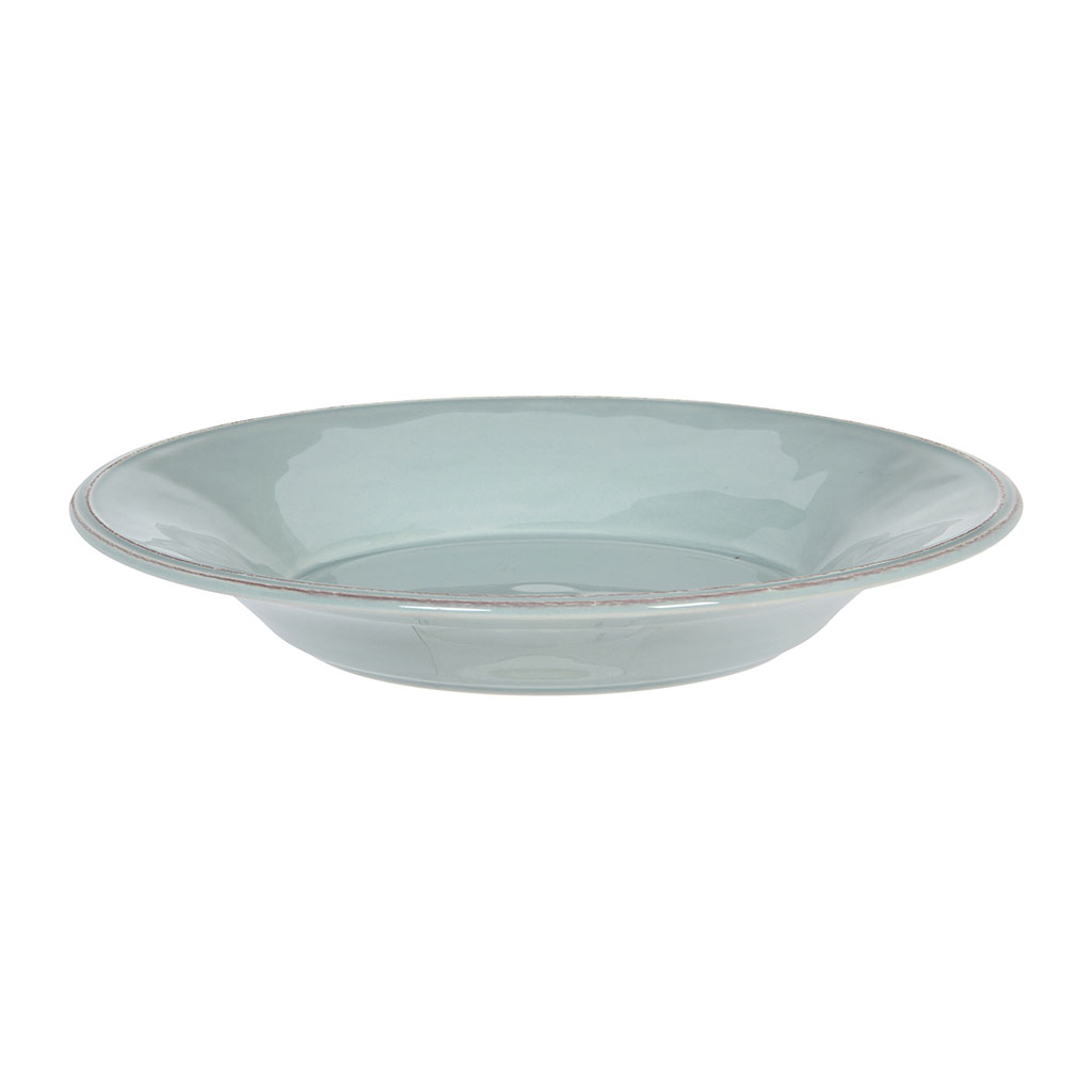 Assiette à pâtes en faïence vert d'eau d27cm - constance 