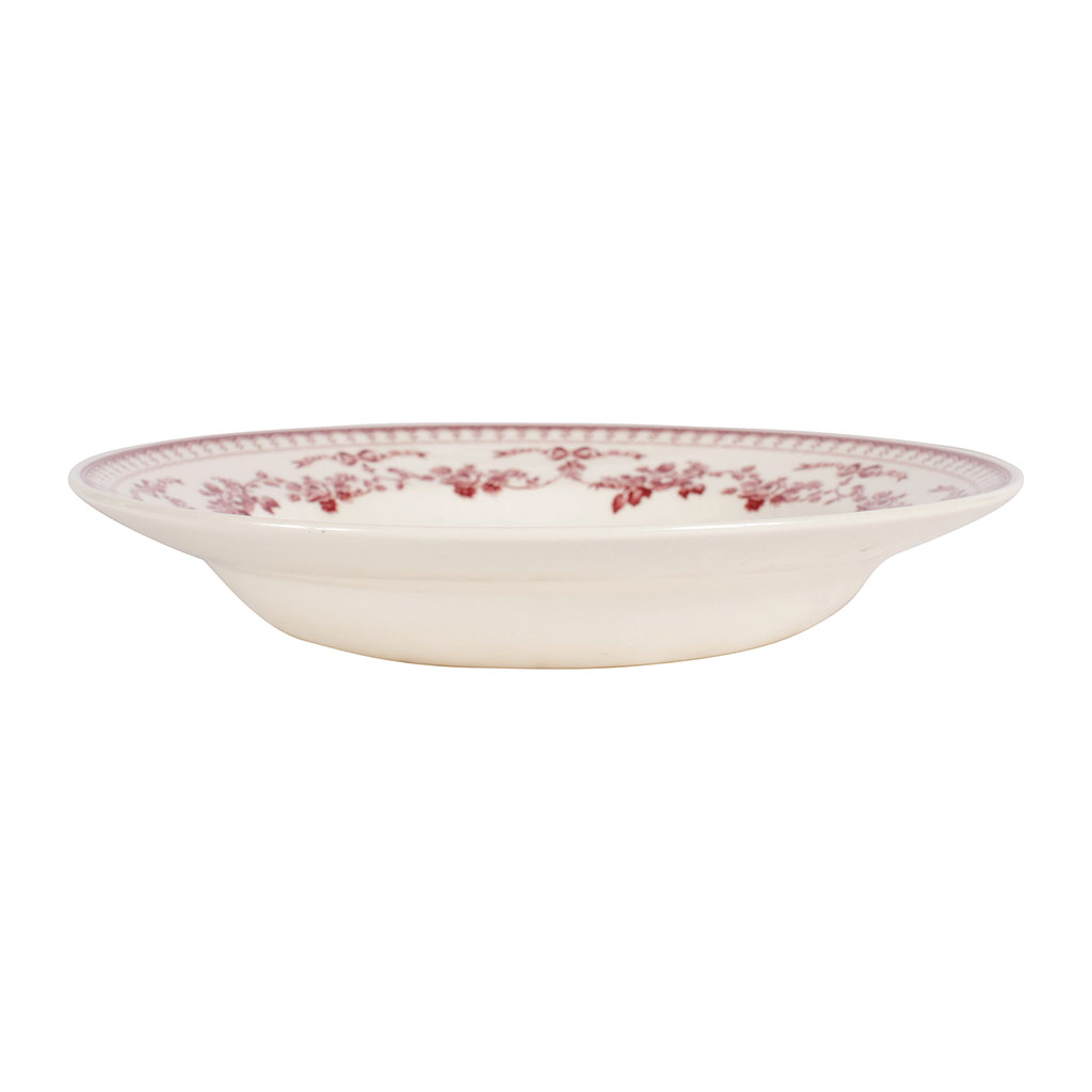 Assiette creuse en faïence bordeaux d23cm - faustine
