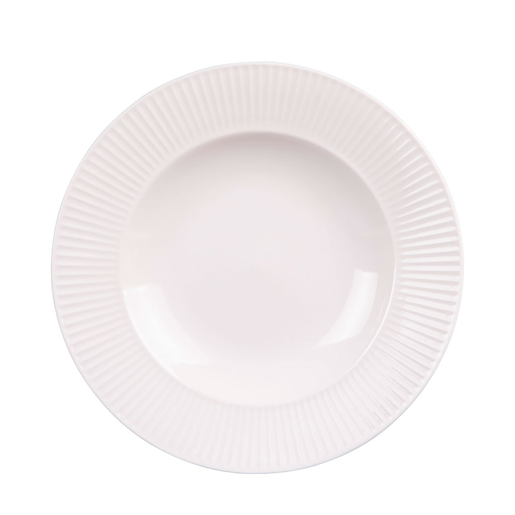 Assiette creuse en porcelaine blanc d23cm - Lina