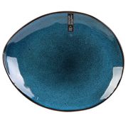 Assiette galet en grès bleu d22cm - au gres du temps