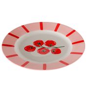 Assiette plate en céramique rouge et blanc d27cm - Tomate