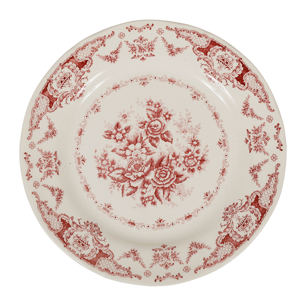 Assiette plate en faience bordeaux d26cm - clothilde 