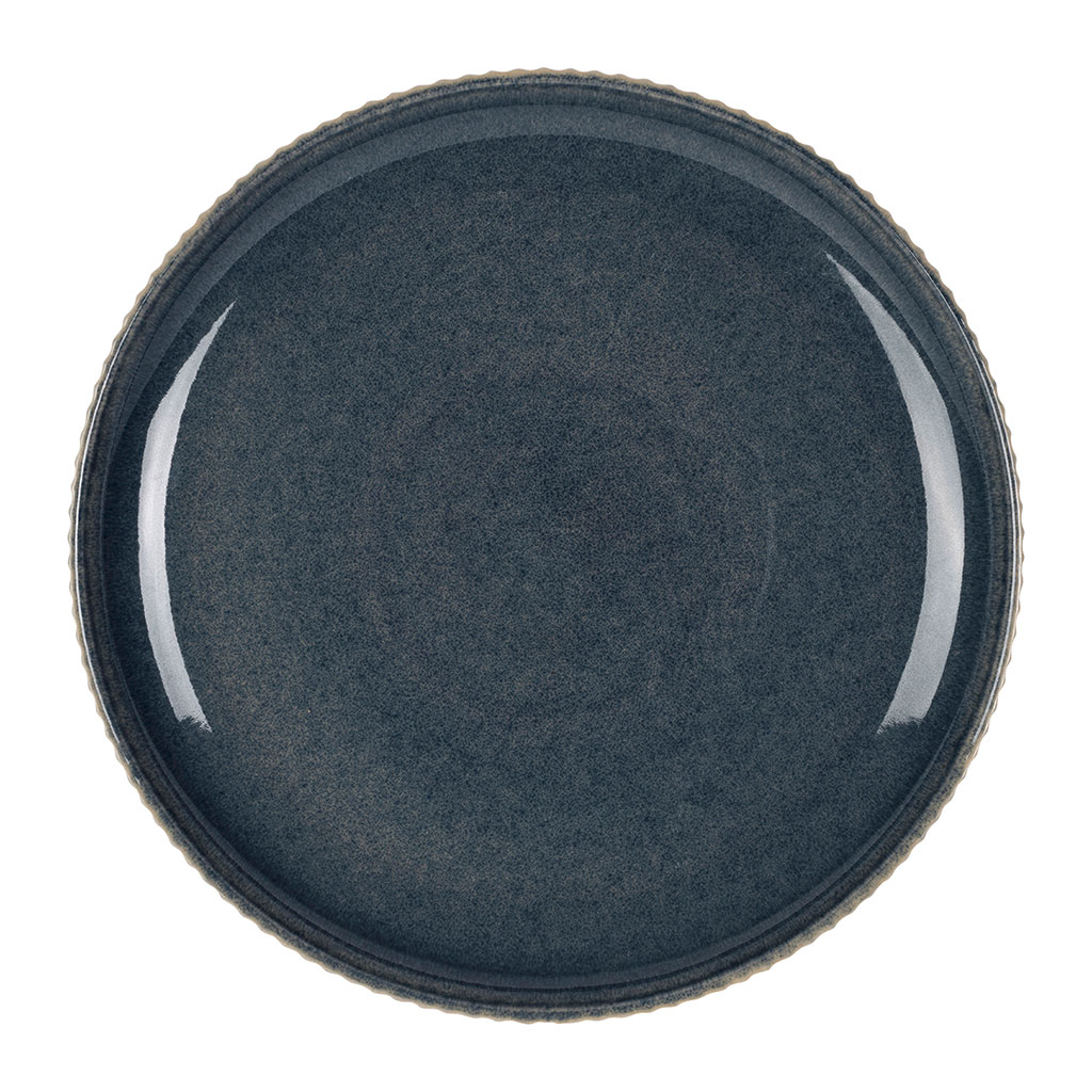 Assiette plate en grès bleu d26cm - Carla