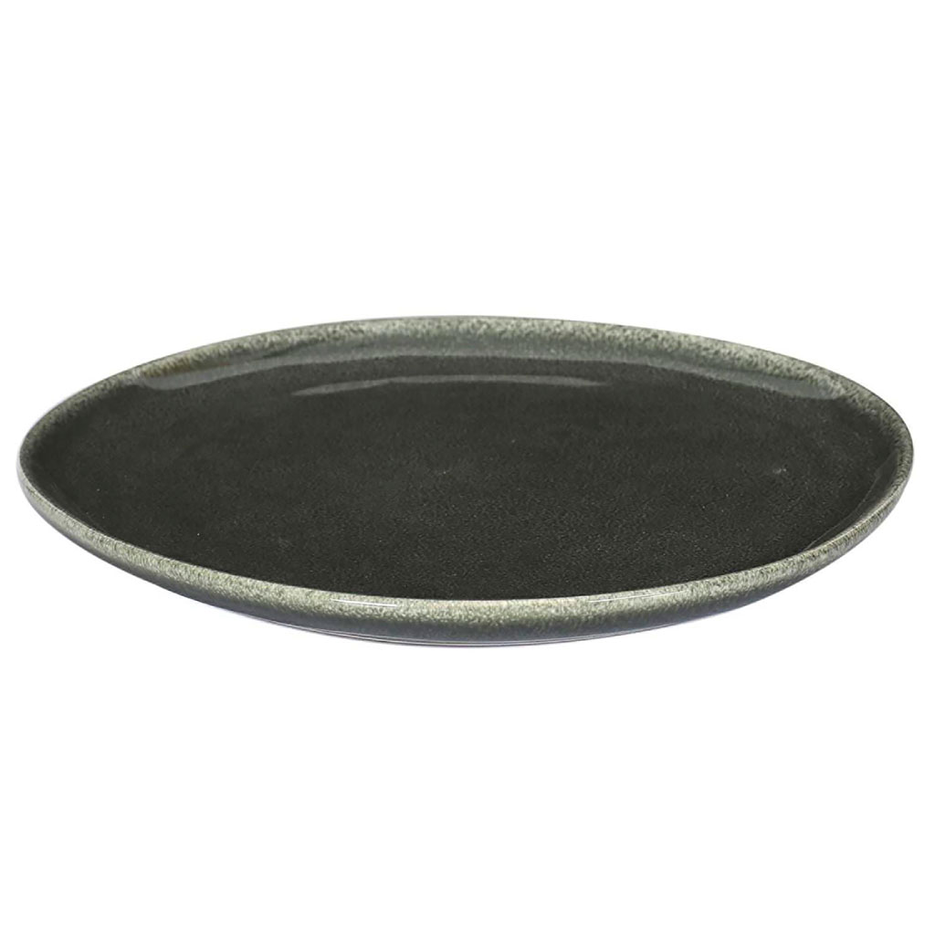 Assiette plate en grès vert d27cm - Black forest