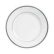 Assiette plate en porcelaine blanc et platine d27cm -ginger 