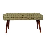 Banc en bois et tissu kaki - Element