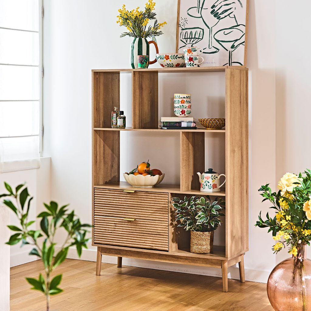 Bibliothèque en bois H140cm - Tiphaine