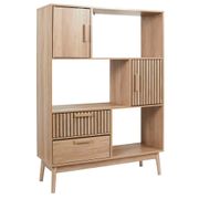 Bibliotheque en bois naturel h140cm - Kara