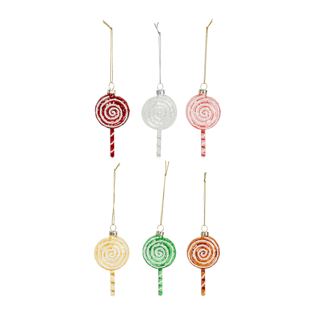 Suspensions sapin sucettes (x6) en verre d5cm - Festif