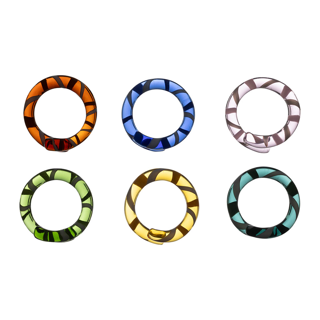 Boite de 6 ronds de serviette en verre multicolore - Colorea