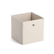 Boîte de rangement en tissu beige 28x28cm