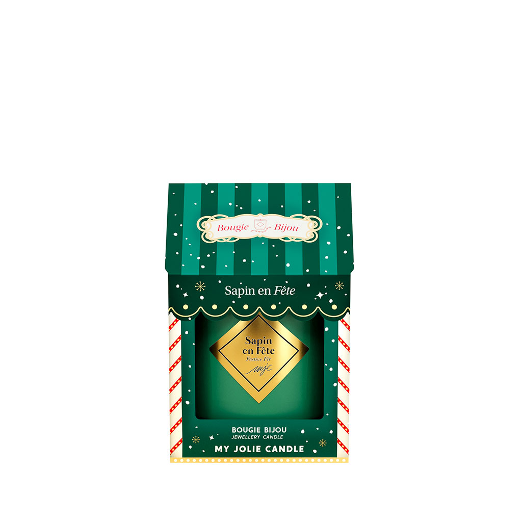 Bougie parfumée bijou bracelet sapin en fête 45h