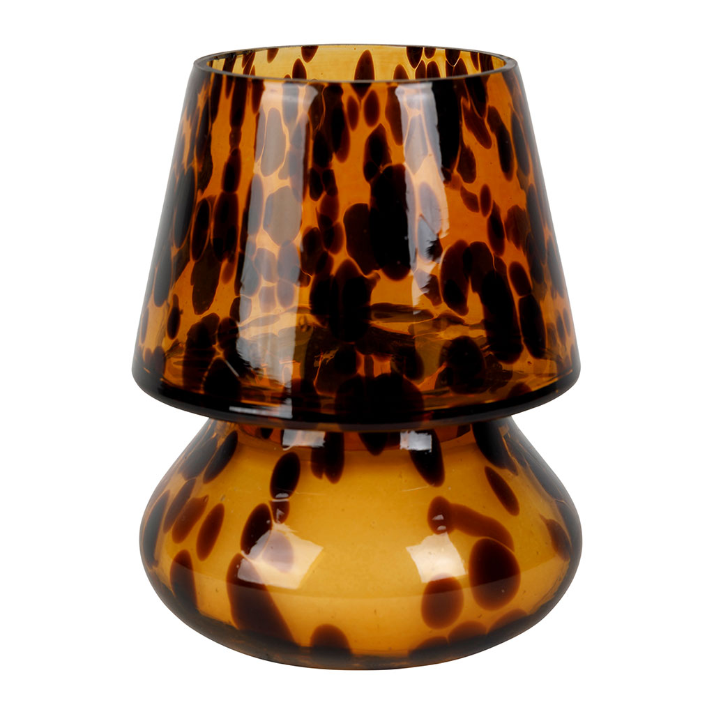 Bougie parfumée musc et photophore en verre ambre 25h