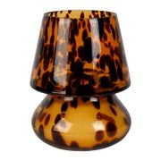 Bougie parfumée musc et photophore en verre ambre 25h