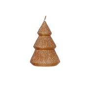 Bougie sapin pailleté camel 12h
