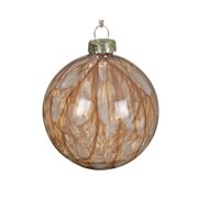 Boule de noël en verre brun d8cm