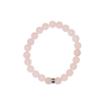 Bracelet quartz rose perles rondes 8mm