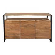 Buffet 3 portes en acacia et pieds en fer noir - Brooklyn