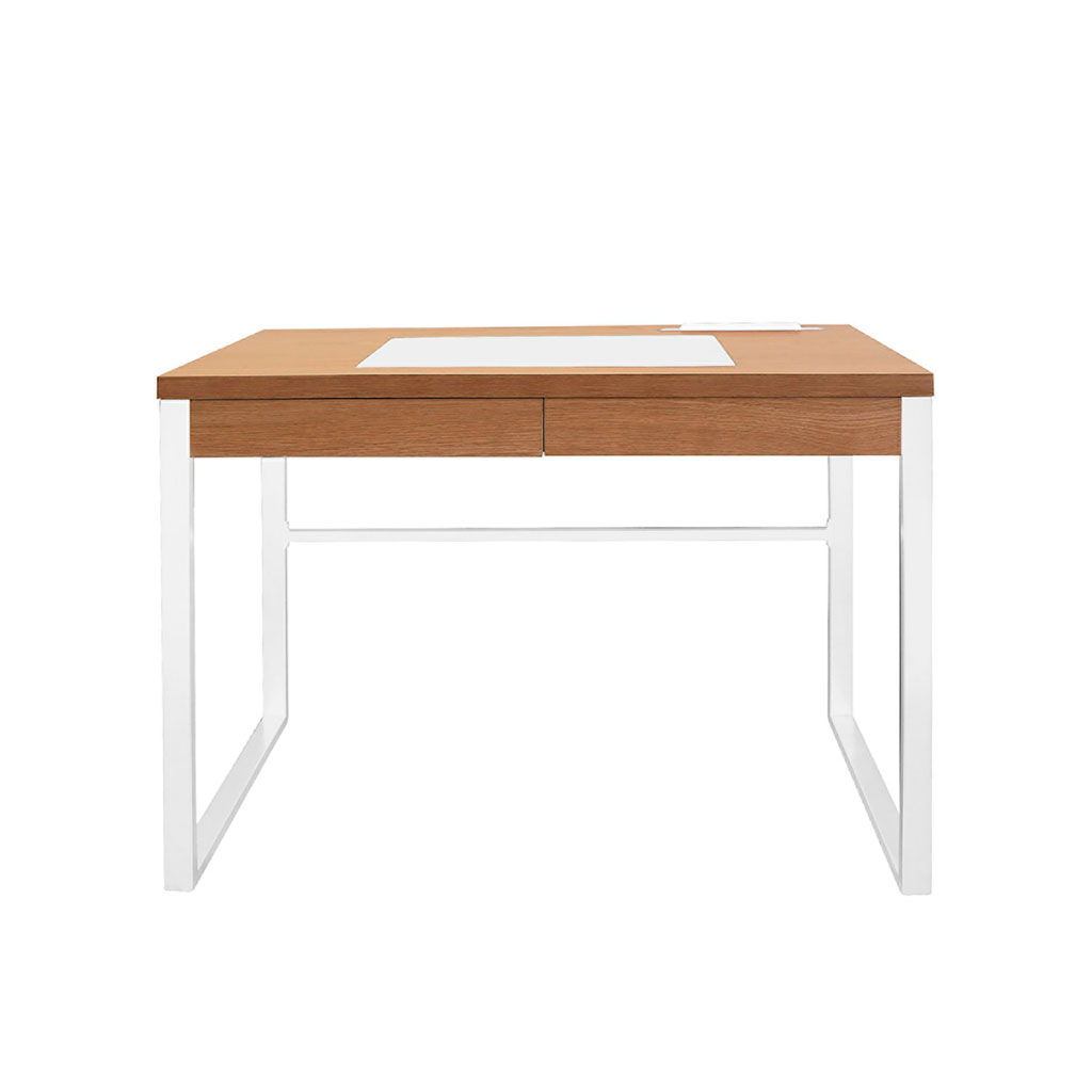 Bureau en métal blanc et bois - Liam
