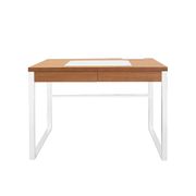 Bureau en métal blanc et bois - Liam
