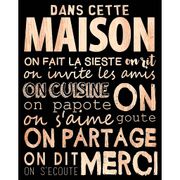 Cadre " Dans cette maison" en bois naturel et noir 30x40cm