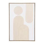 Cadre deco abstrait en panneau de bois et verre beige 63x93cm - Greeka