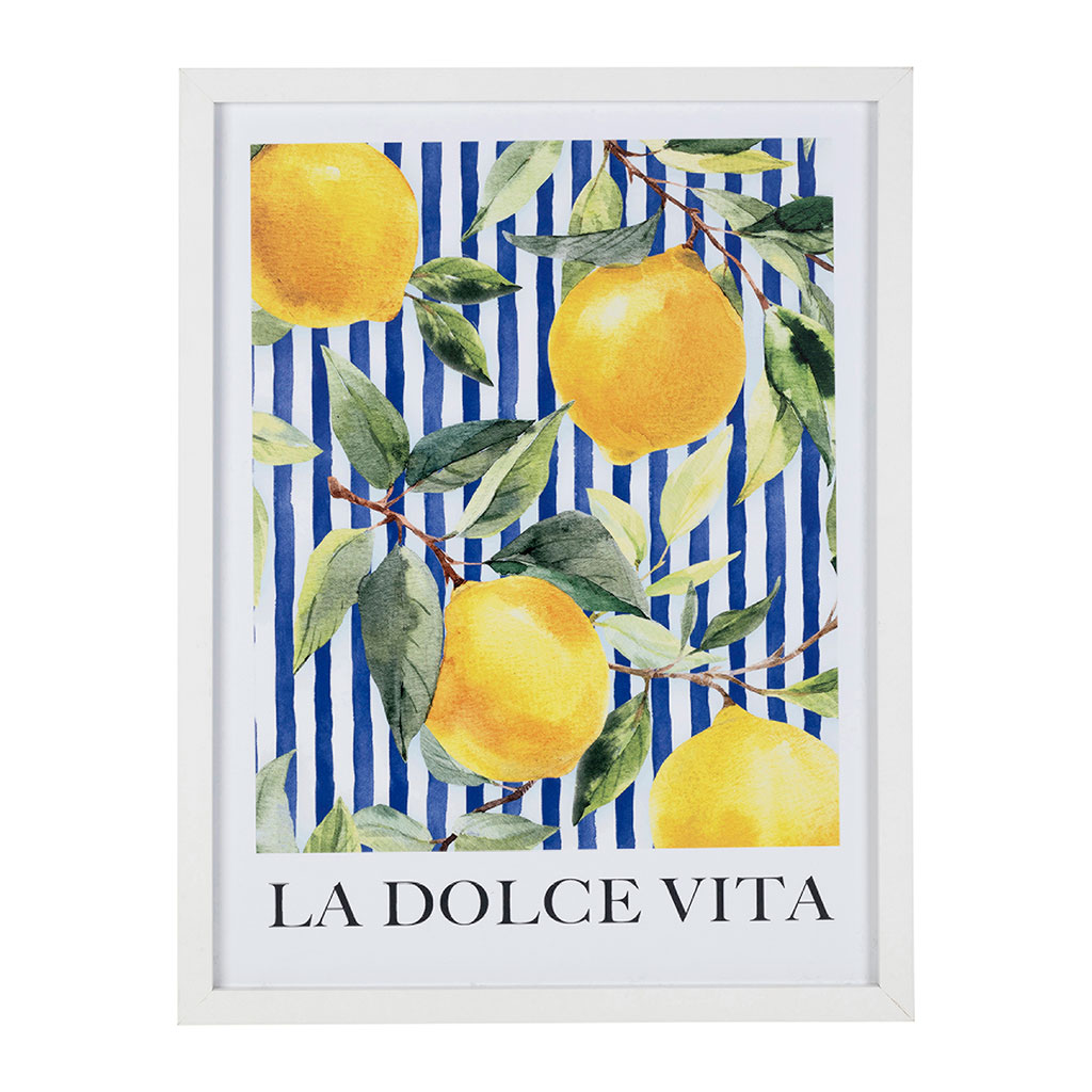 Cadre déco dolce vita citron multicolore 32x42cm
