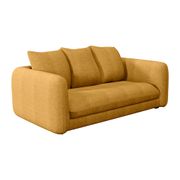 Canapé convertible 2 places Basile - Tissu Texturé - Crown Moutarde