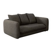 Canapé convertible 2 places Basile - Tissu Velouté Epais - Storm Gris