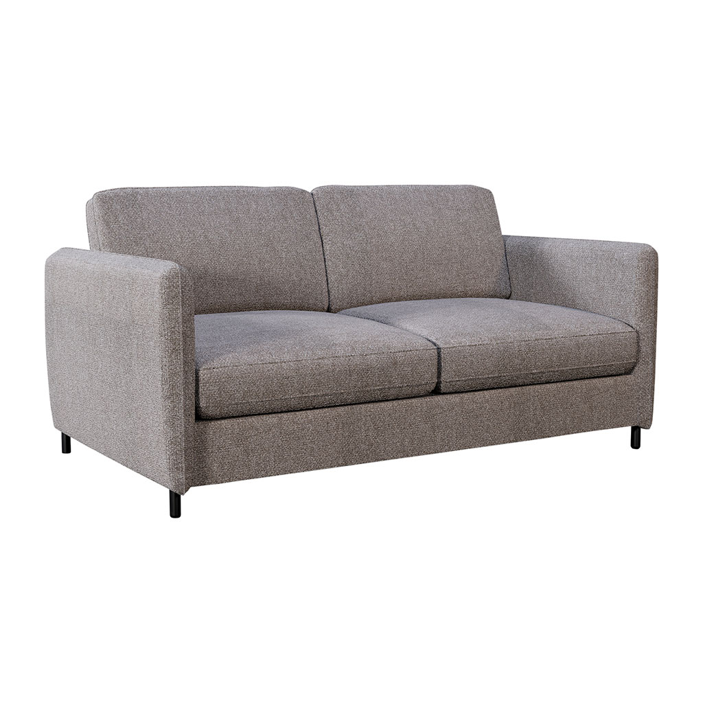 Canapé convertible 2 places Gustave - Tissu Velouté Epais - Storm Beige