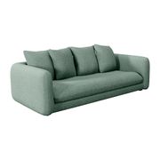 Canapé convertible 4 places Basile - Tissu Texturé - Jazz Bleu Aqua