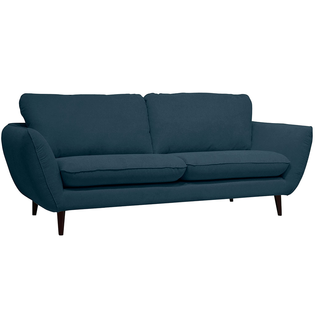 Canapé fixe 2 places Axel - Velours Vintage - Adore Petrole