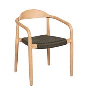 Chaise avec accoudoirs en bois d'eucalyptus kaki - Anam