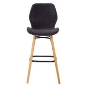 Chaise de bar en tissu soft touch noir h65cm - Keri