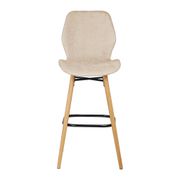 Chaise de bar en tissu soft touch sable h65cm - Keri