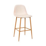 Chaise de bar en velours côtelé beige - Pauline