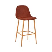Chaise de bar en velours côtelé terracotta - Pauline